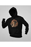 Tasarım Aslan Baskılı Unisex Oversize Lion Hoodie
