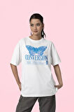 Butterfly Conversion Tasarım Baskılı Unisex Oversize Tişört