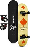 Kemik Teker Kaykay Semi-PRO 8 Katman Yüzey Zımparalı Kaymaz Skateboard 80 cm Canadian Maple
