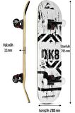 Kemik Teker Kaykay Semi-PRO 8 Katman Yüzey Zımparalı Kaymaz Skateboard 80 cm OK8