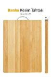 Bambu Metal Saplı Kesim Panosu Et Ekmek Sebze Meyve Kesim Tahtası 26 Cm X 36 Cm