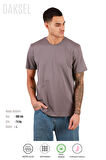Erkek Füme %100 Pamuk'lu Relax Fit Kesim Bisiklet Yaka Basic Daksel Tişört