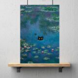 Claude Monet  Nilüferler Kara Kedi Posteri-Çerçevesiz