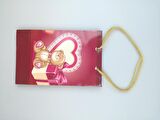 KARTON ÇANTA KALP AYICIK TEMALI 11CM X 17CM - 1 ADET