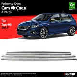 S-Dizayn Fiat Egea HB Krom Cam Çıtası 4 Prç. 2015 Üzeri (Mat Krom) A+ Kalite