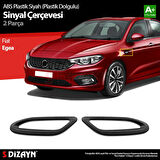 S-Dizayn Fiat Egea Siyah ABS Plastik Sinyal Çerçevesi 2 Prç. ABS Plastik Dolgulu 2015 Üzeri A+ Kalite