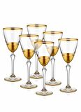 The Mia Glam Şarap Kadehi 6 Parça - Gold GLM0006