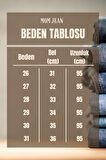 Yüksek Bel Kar Yıkama Mavi Mom Jean Pantolon