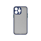 iPhone 14 Pro Max Kenarları Renkli Arkası Buğulu Şık Hux Silikon Kılıf