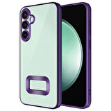 Samsung Galaxy S24 Plus Kılıf Kenarları Lazer Renkli ve Logo Detaylı Şık Esnek Premium Silikon Kapak RYC/Omega