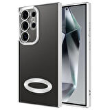 Samsung Galaxy S24 Ultra Kılıf Kenarları Lazer Renkli ve Logo Detaylı Şık Esnek Premium Silikon Kapak RYC/Omega