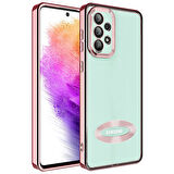 Samsung Galaxy A33 5G Kılıf Kenarları Lazer Renkli ve Logo Detaylı Şık Esnek Premium Silikon Kapak RYC/Omega