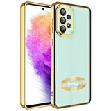 Samsung Galaxy A53 5G Kılıf Kenarları Lazer Renkli ve Logo Detaylı Şık Esnek Premium Silikon Kapak RYC/Omega