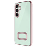 Galaxy A56 Kılıf Kenarları Lazer Renkli ve Logo Detaylı Şık Esnek Premium Silikon Kapak RYC/Omega