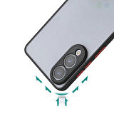 Samsung Galaxy A73 Kılıf Arkası Buğulu Kenarları Renkli Sert Premium Silikon Kapak RCV/Hux