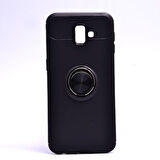 Samsung Galaxy J6 Plus Ultra Koruma Sağlayan Stant Özellikli Yüzüklü Ravel Silikon Kılıf