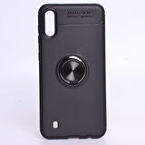 Samsung Galaxy M10 Kılıf Yüzüğü Stant ve Araç Tutucu Olabilen Şık Esnek Premium Silikon Kapak RYC/Ravel