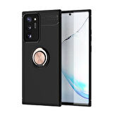 Samsung Galaxy Note 20 Ultra Kılıf Yüzüğü Stant ve Araç Tutucu Olabilen Şık Esnek Premium Silikon Kapak RYC/Ravel
