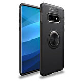 Samsung Galaxy S10E Ultra Koruma Sağlayan Stant Özellikli Yüzüklü Ravel Silikon Kılıf