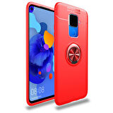 Huawei Mate 30 Lite Ultra Koruma Sağlayan Stant Özellikli Yüzüklü Ravel Silikon Kılıf