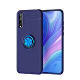 Huawei P Smart S (Y8P) Kılıf Yüzüğü Stant ve Araç Tutucu Olabilen Şık Esnek Premium Silikon Kapak RYC/Ravel