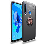 Huawei P40 Lite E Kılıf Yüzüğü Stant ve Araç Tutucu Olabilen Şık Esnek Premium Silikon Kapak RYC/Ravel