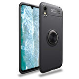 Huawei Y5 2019 Kılıf Yüzüğü Stant ve Araç Tutucu Olabilen Şık Esnek Premium Silikon Kapak RYC/Ravel