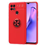 Oppo A15  Kılıf Yüzüklü Sağlam Esnek Ringo Silikon Kapak