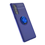 Oppo Reno 3 Pro 5G Ultra Koruma Sağlayan Stant Özellikli Yüzüklü Ravel Silikon Kılıf