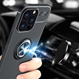 Oppo Reno 4 Pro 4G Ultra Koruma Sağlayan Stant Özellikli Yüzüklü Ravel Silikon Kılıf