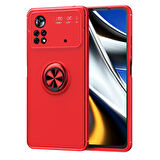Poco M4 Pro 4G  Kılıf Yüzüklü Sağlam Esnek Ringo Silikon Kapak