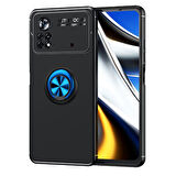 Poco X4 Pro 5G Kılıf Yüzüğü Stant ve Araç Tutucu Olabilen Şık Esnek Premium Silikon Kapak RYC/Ravel