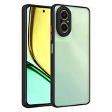 Realme 12 Lite Kılıf Arkası Buğulu Kenarları Renkli Sert Premium Silikon Kapak RCV/Hux