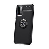 Redmi 9T Kılıf Yüzüğü Stant ve Araç Tutucu Olabilen Şık Esnek Premium Silikon Kapak RYC/Ravel