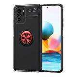 Redmi Note 10 Kılıf Yüzüğü Stant ve Araç Tutucu Olabilen Şık Esnek Premium Silikon Kapak RYC/Ravel