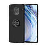 Redmi Note 9S Kılıf Yüzüğü Stant ve Araç Tutucu Olabilen Şık Esnek Premium Silikon Kapak RYC/Ravel