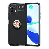 Xiaomi Mi 11 Lite  Kılıf Yüzüklü Sağlam Esnek Ringo Silikon Kapak