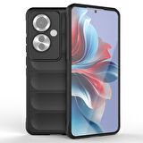 Oppo Reno 11F 5G Kılıf İçi Kadife Dolgulu Dalga Tutma Haznelli Premium TPU Silikon Kapak RYC/Etnik