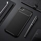 iPhone 6S Kılıf Karbon Desenli Esnek Yüksek Kaliteli Meteryalden Üretilmiş Silikon Kapak RYC/Negro