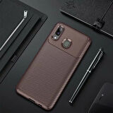 Samsung Galaxy A30 Kılıf Karbon Desenli Şık Negro Premium Silikon Kapak