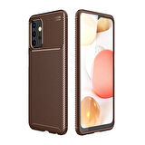 Samsung Galaxy A32 5G Kılıf Karbon Desenli Esnek Yüksek Kaliteli Meteryalden Üretilmiş Silikon Kapak RYC/Negro