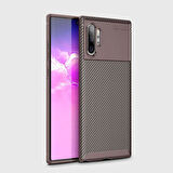 Samsung Galaxy Note 10 Plus Kılıf Karbon Desenli Şık Tamia Premium Silikon Kapak