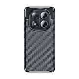 Poco X7 Kılıf Karbon Desenli Esnek Yüksek Kaliteli Meteryalden Üretilmiş Silikon Kapak RYC/Negro