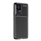 Xiaomi Mi 12T Kılıf Karbon Desenli Esnek Yüksek Kaliteli Meteryalden Üretilmiş Silikon Kapak RYC/Negro