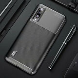 Xiaomi Mi 9 Lite Kılıf Karbon Desenli Şık Tamia Premium Silikon Kapak
