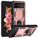 Samsung Galaxy Z Flip 3 Çift Katmanlı ve Yüzüklü Tam Koruma Vega Premium Kılıf