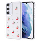 Samsung Galaxy A55 Kılıf Simli Kamera Çerçveli ve Mini Fİgür Desenli Ultra Koruma Sağlayan Kutup Sert Silikon Kapak
