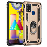Samsung Galaxy M31 Çift Katmanlı ve Yüzüklü Tam Koruma Vega Premium Kılıf