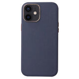 iPhone 12 Mini Kılıf PU Deri ve Kadife Kaplamalı Eyzi Premium Kapak