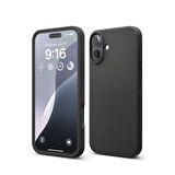 iPhone 16 Plus Kılıf İçi Kadife Kaplı Nano Silikon Kapak - Siyah